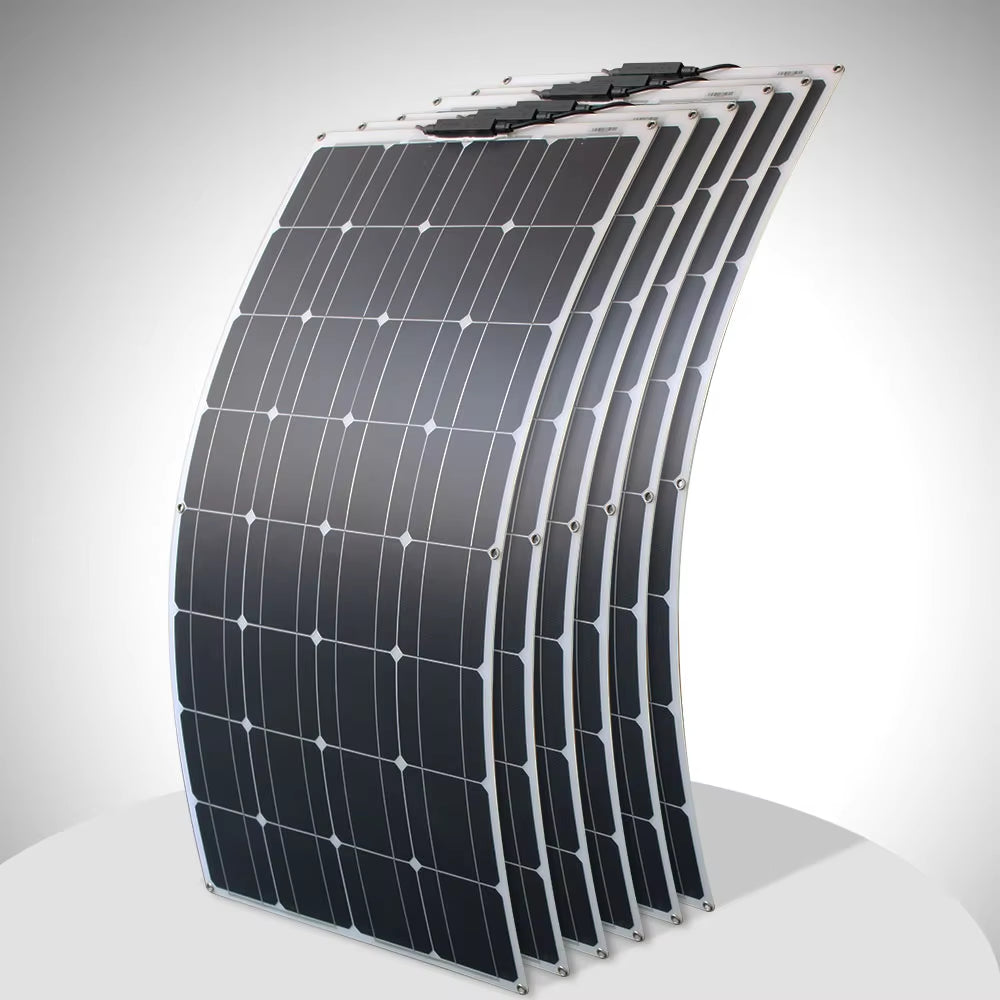 1000W Flexible Solar Panel 12V 24V Panel Solar 100W Monocrystalline Battery Charger for Rv Electric Car Camping Yacht