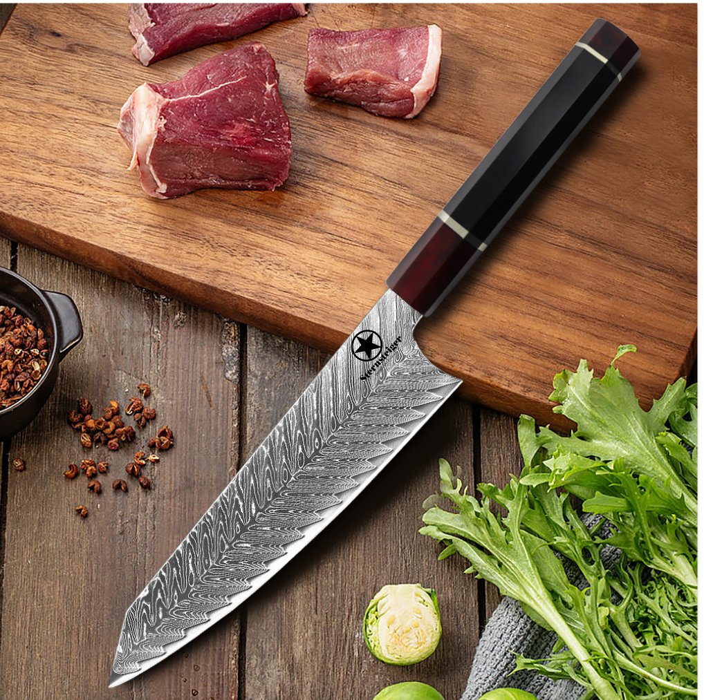 Sternsteiger Damastmesser Dragon Damastmesser Serie - Schwarz braun Griff