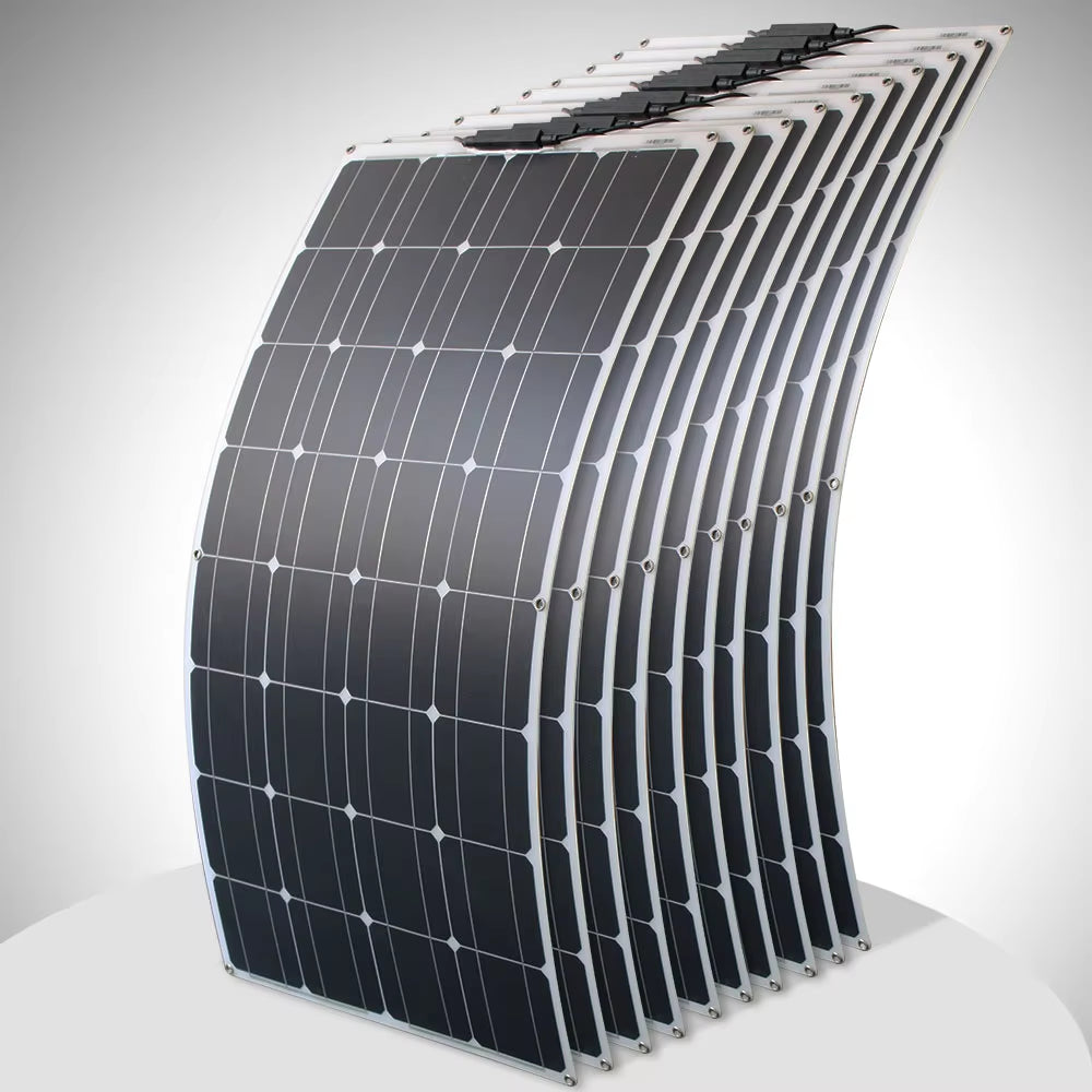 1000W Flexible Solar Panel 12V 24V Panel Solar 100W Monocrystalline Battery Charger for Rv Electric Car Camping Yacht