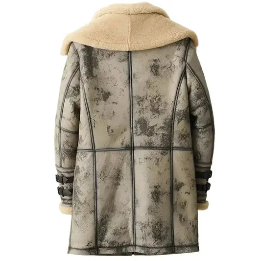 Men’s B3 RAF Sheepskin Shearling Leather Long Flight Jacket