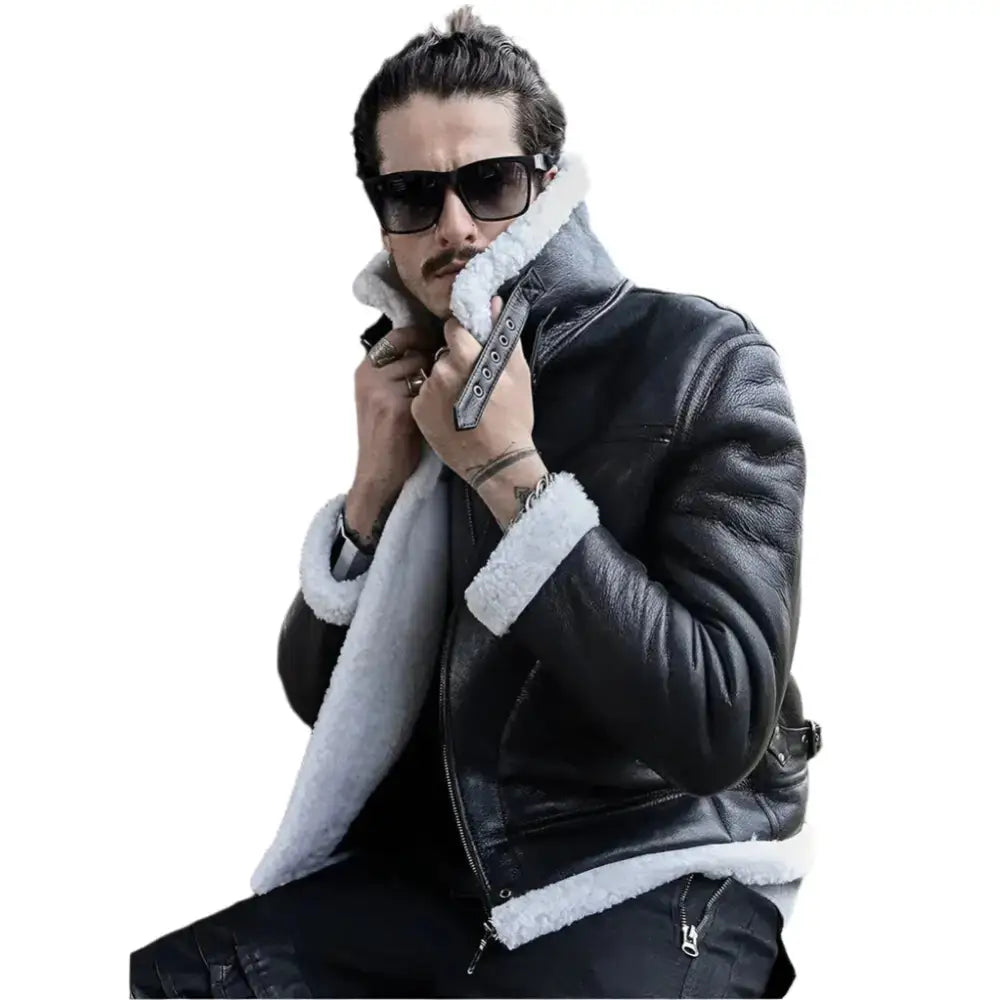 New Black B3 Shearling Jacket